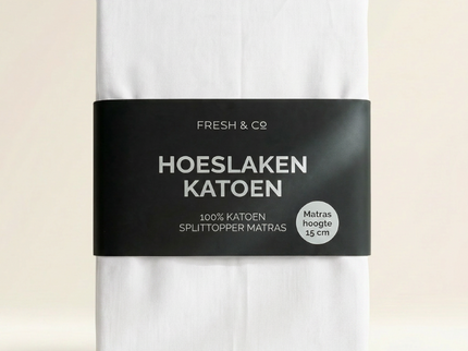 Splittopper Hoeslaken - Katoen - Wit