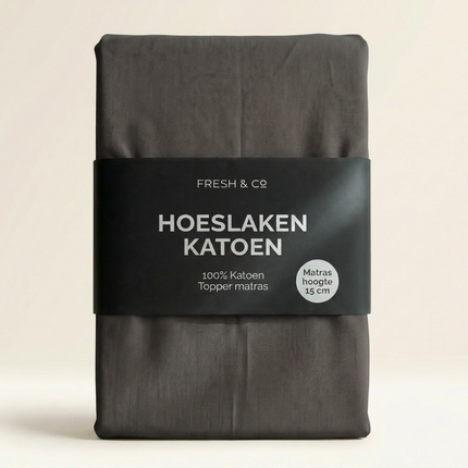 Topper Hoeslaken - Katoen - Antraciet