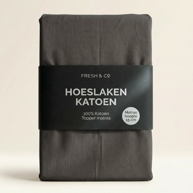 Topper Hoeslaken - Katoen - Antraciet