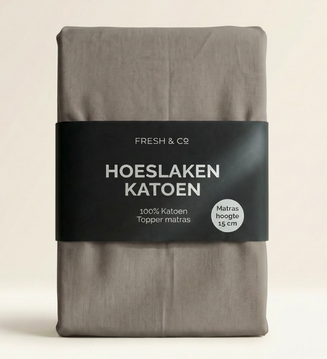 Topper Hoeslaken - Katoen - Grijs
