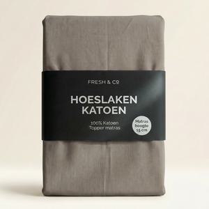 Topper Hoeslaken - Katoen - Grijs