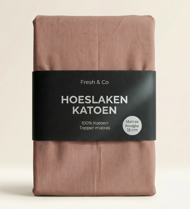 Topper Hoeslaken - Katoen - Terra