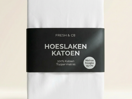 Topper Hoeslaken - Katoen - Wit
