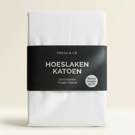 Topper Hoeslaken - Katoen - Wit