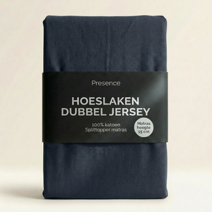 Splittopper Hoeslaken - Katoen Dubbel Jersey - Navy