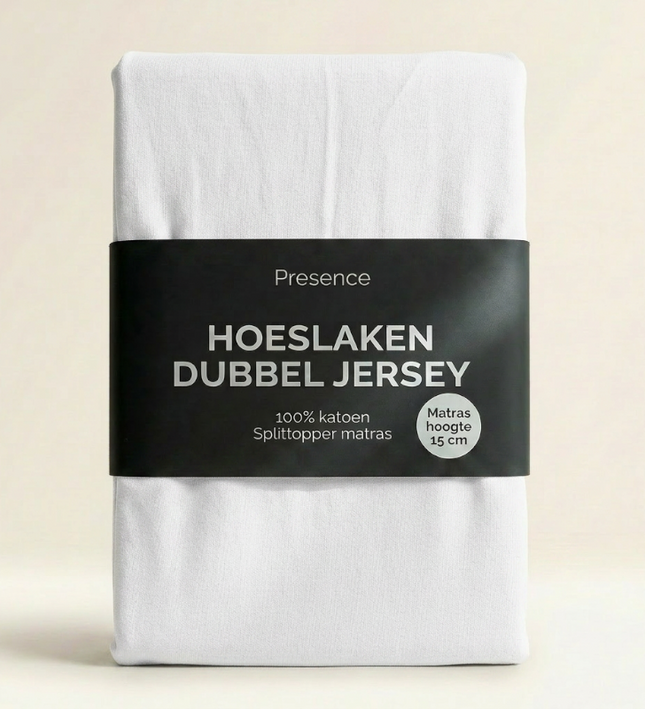 Splittopper Hoeslaken - Katoen Dubbel Jersey - Wit