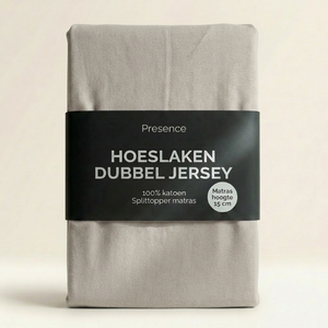 Splittopper Hoeslaken - Katoen Dubbel Jersey - Crème
