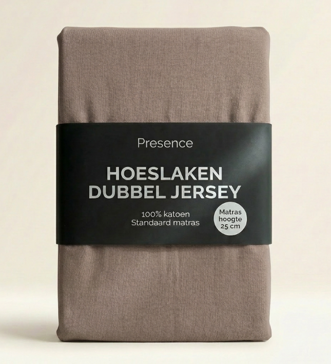 Hoeslaken - Katoen Dubbel Jersey - Taupe