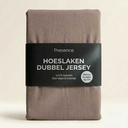 Hoeslaken - Katoen Dubbel Jersey - Taupe
