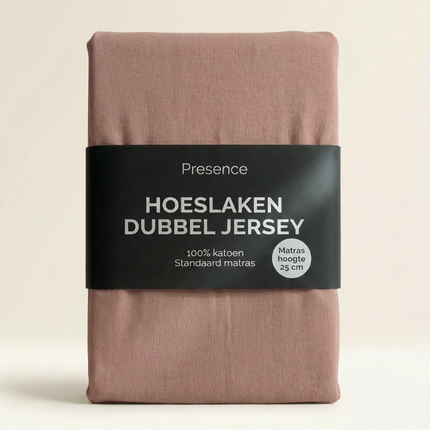 Hoeslaken - Katoen Dubbel Jersey - Terra