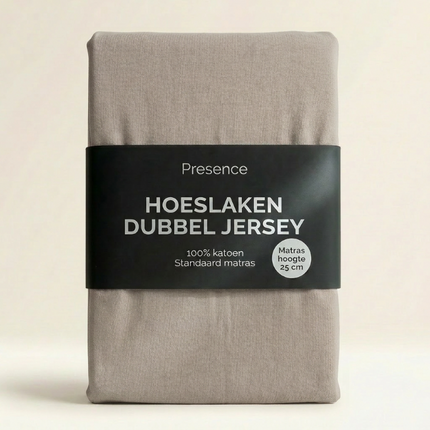 Hoeslaken - Katoen Dubbel Jersey - Lichtgrijs