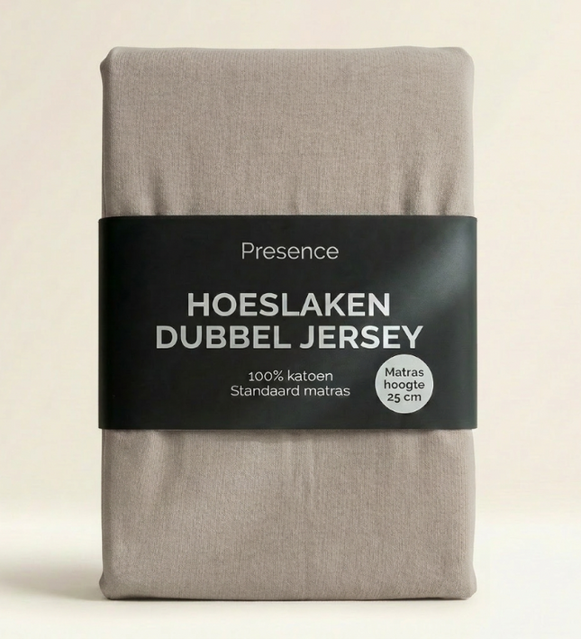 Hoeslaken - Katoen Dubbel Jersey - Lichtgrijs