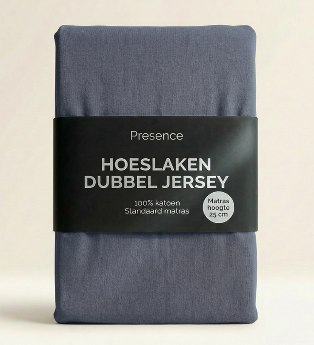 Hoeslaken - Katoen Dubbel Jersey - Navy