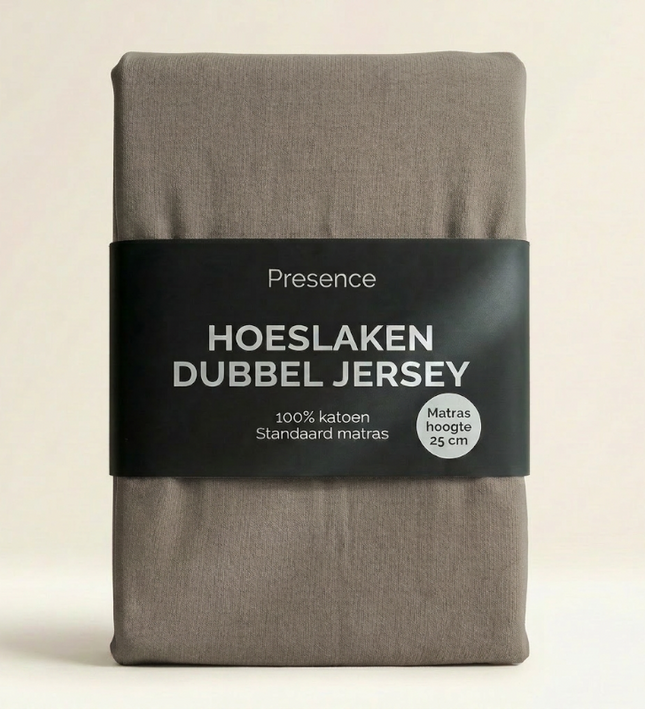 Hoeslaken - Katoen Dubbel Jersey - Truffel