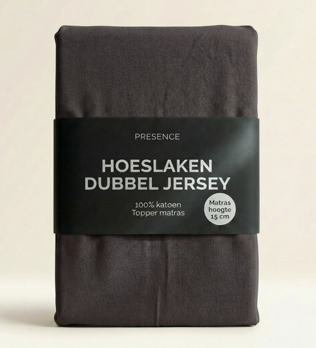Topper Hoeslaken - Katoen Dubbel Jersey - Antraciet