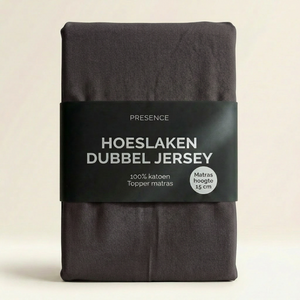 Topper Hoeslaken - Katoen Dubbel Jersey - Antraciet
