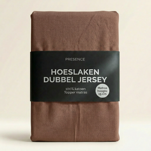 Topper Hoeslaken - Katoen Dubbel Jersey - Cognac