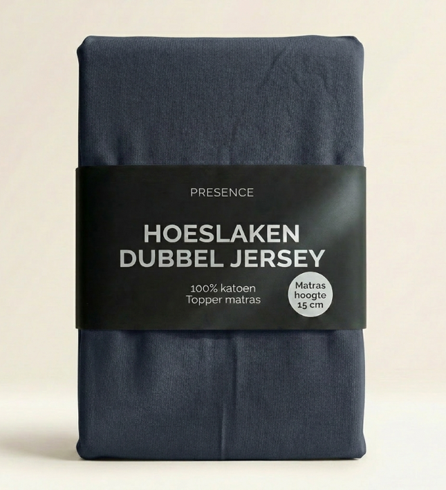 Topper Hoeslaken - Katoen Dubbel Jersey - Navy
