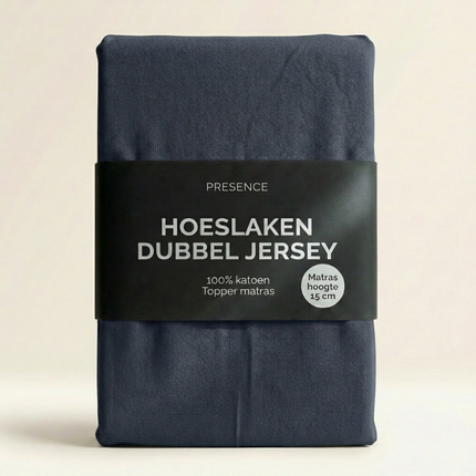 Topper Hoeslaken - Katoen Dubbel Jersey - Navy
