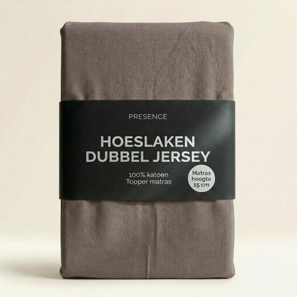 Topper Hoeslaken - Katoen Dubbel Jersey - Taupe