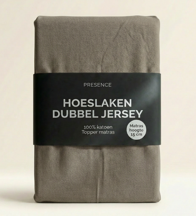 Topper Hoeslaken - Katoen Dubbel Jersey - Truffel