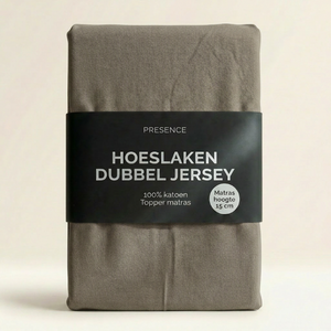 Topper Hoeslaken - Katoen Dubbel Jersey - Truffel