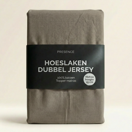 Topper Hoeslaken - Katoen Dubbel Jersey - Truffel