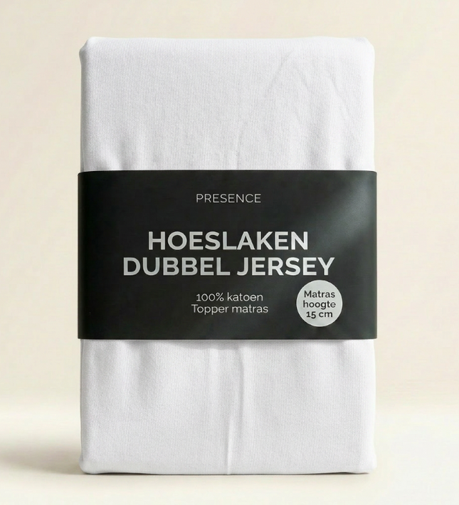 Topper Hoeslaken - Katoen Dubbel Jersey - Wit