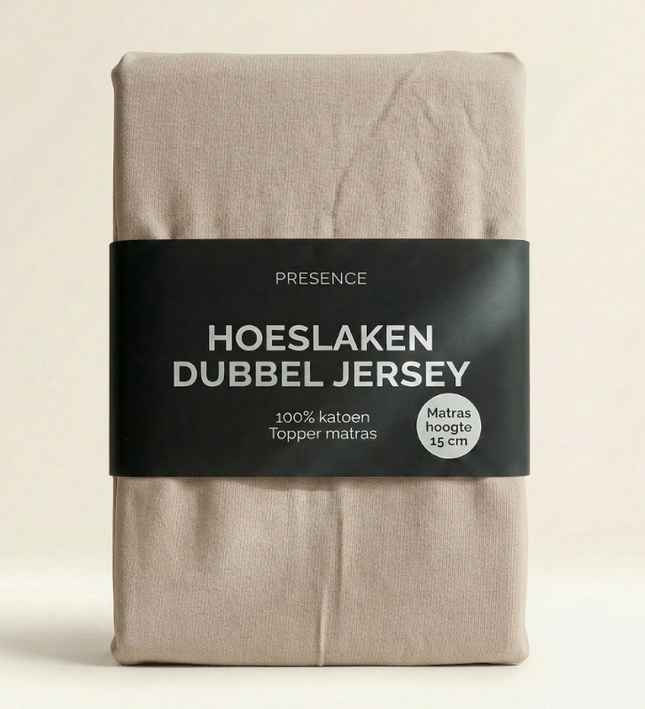 Topper Hoeslaken - Katoen Dubbel Jersey - Crème