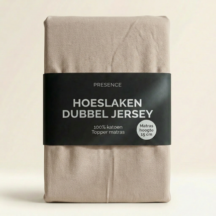 Topper Hoeslaken - Katoen Dubbel Jersey - Crème