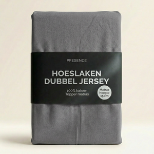 Topper Hoeslaken - Katoen Dubbel Jersey - Lichtgrijs