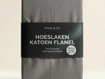 Hoeslaken - Flanel Katoen - Antraciet