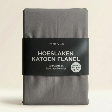 Hoeslaken - Flanel Katoen - Antraciet