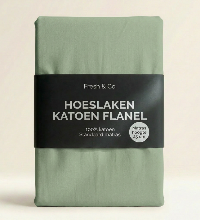 Hoeslaken - Katoen Flanel - Groen