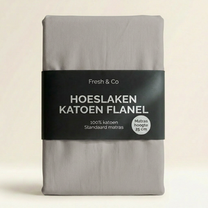 Hoeslaken - Katoen Flanel - Lichtgrijs
