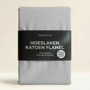 Hoeslaken - Flanel Katoen - Lichtgrijs