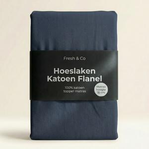 Topper Hoeslaken - Katoen Flanel - Navy