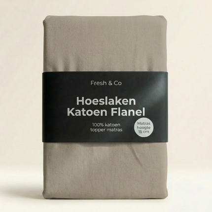 Topper Hoeslaken - Katoen Flanel - Truffel