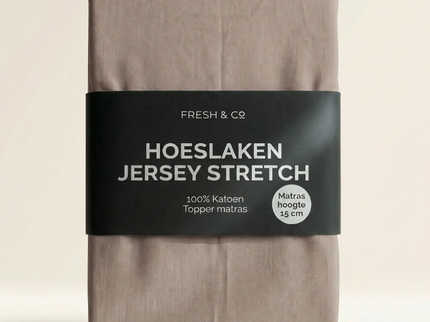 Topper Hoeslaken - Katoen Jersey Stretch - Taupe