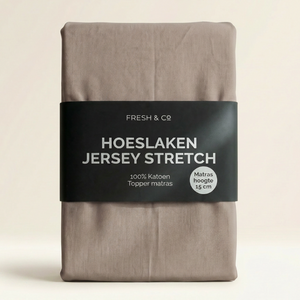 Topper Hoeslaken - Katoen Jersey Stretch - Taupe