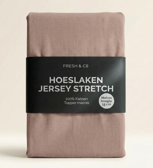 Topper Hoeslaken - Katoen Jersey Stretch - Terra