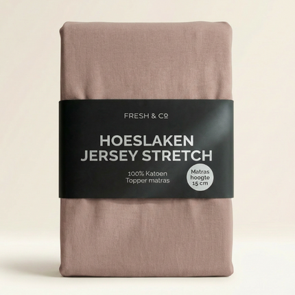 Topper Hoeslaken - Katoen Jersey Stretch - Terra