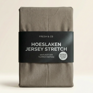 Topper Hoeslaken - Katoen Jersey Stretch - Truffel