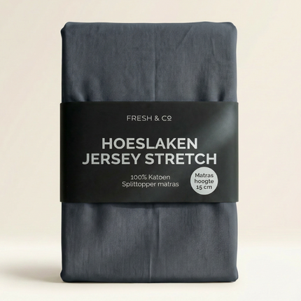 Splittopper Hoeslaken - Katoen Jersey Stretch - Navy