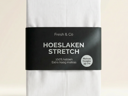 Hoeslaken - Katoen Jersey Stretch - Extra Hoog - Wit