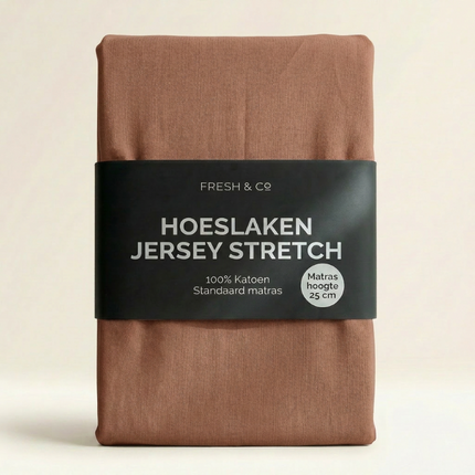 Hoeslaken - Katoen Jersey Stretch - Cognac