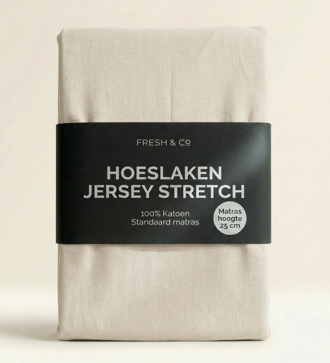Hoeslaken - Katoen Jersey Stretch - Crème