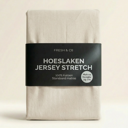 Hoeslaken - Katoen Jersey Stretch - Crème