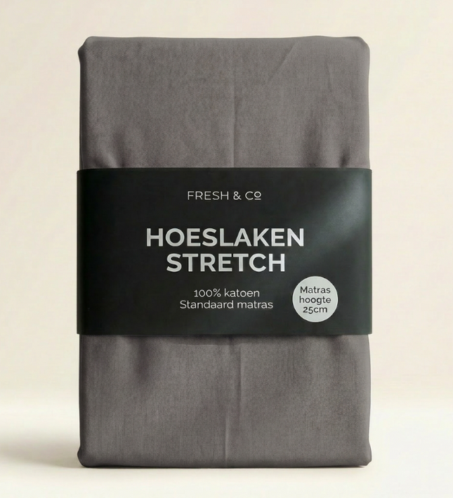 Hoeslaken - Katoen Jersey Stretch - Donkergrijs