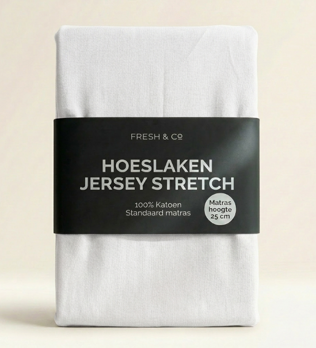 Hoeslaken - Katoen Jersey Stretch - Wit